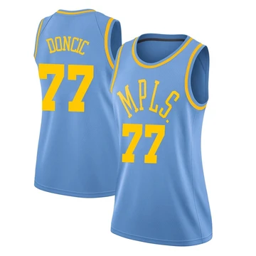 Luka Doncic ＃77 Los Angeles Lakers Swingman Blue Women's Hardwood Classics Jersey