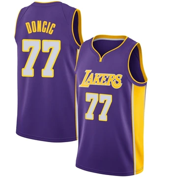 Luka Doncic ＃77 Los Angeles Lakers Swingman Purple Men's Jersey - Statement Edition