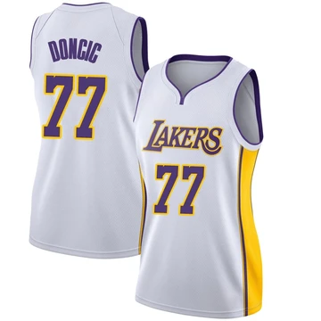 Luka Doncic ＃77 Los Angeles Lakers Swingman White Women's Jersey - Association Edition