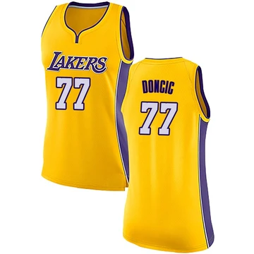 Luka Doncic ＃77 Los Angeles Lakers Swingman Yellow Women's Jersey - Icon Edition