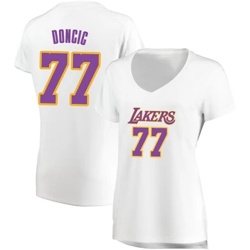 Luka Doncic ＃77 Los Angeles Lakers White Women's Fast Break Jersey - Association Edition