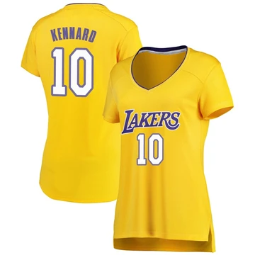 Luke Kennard ＃10 Los Angeles Lakers Gold Women's Fast Break Jersey - Icon Edition