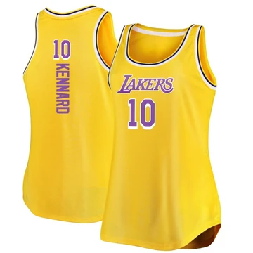 Luke Kennard ＃10 Los Angeles Lakers Gold Women's Fast Break Movement Tank Jersey - Icon Edition