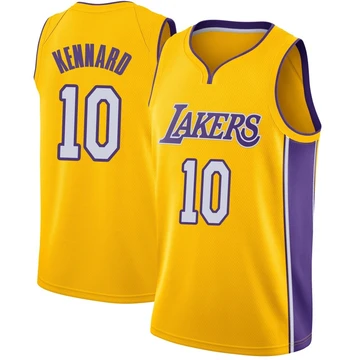 Luke Kennard ＃10 Los Angeles Lakers Swingman Yellow Men's Jersey - Icon Edition