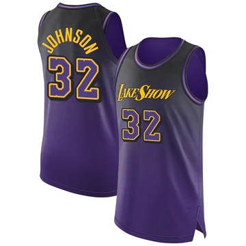 Magic Johnson ＃32 Los Angeles Lakers Authentic 2024/25 Men's Purple City Edition Jersey