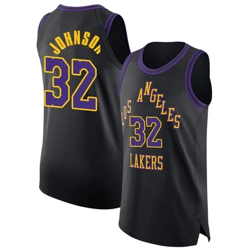 Magic Johnson ＃32 Los Angeles Lakers Authentic 2025/26 Men's Black City Edition Jersey