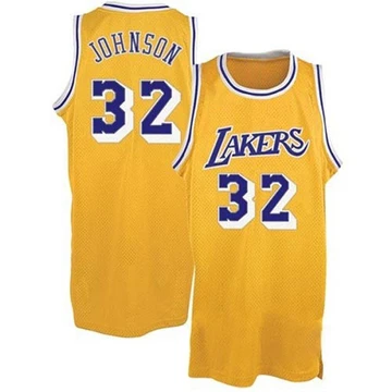 Magic Johnson ＃32 Los Angeles Lakers Authentic Gold Youth Throwback Jersey