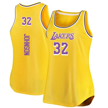 Magic Johnson ＃32 Los Angeles Lakers Gold Women's Fast Break Movement Tank Jersey - Icon Edition
