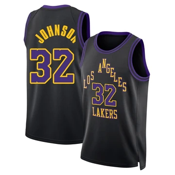 Magic Johnson ＃32 Los Angeles Lakers Swingman 2025/26 Men's Black City Edition Jersey