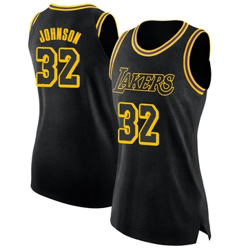 Magic Johnson ＃32 Los Angeles Lakers Swingman Black Women's Jersey - City Edition