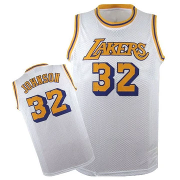 Magic Johnson ＃32 Los Angeles Lakers Swingman White Men's Throwback Jersey