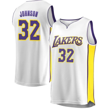 Magic Johnson ＃32 Los Angeles Lakers White Men's Fast Break Jersey - Association Edition