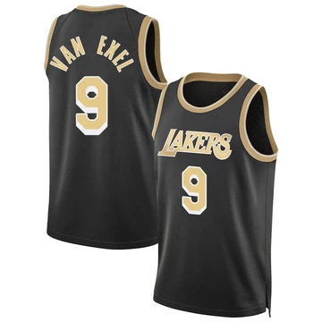 Nick Van Exel ＃9 Los Angeles Lakers Swingman Black Youth Select Series Jersey