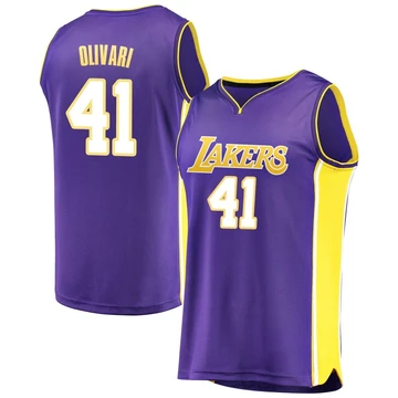 Quincy Olivari ＃41 Los Angeles Lakers Purple Men's Fast Break Jersey - Statement Edition