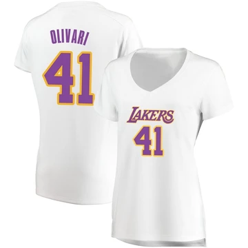 Quincy Olivari ＃41 Los Angeles Lakers White Women's Fast Break Jersey - Association Edition