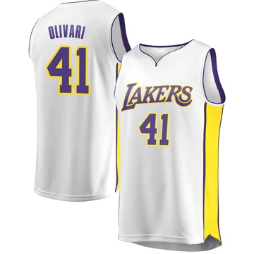 Quincy Olivari ＃41 Los Angeles Lakers White Youth Fast Break Jersey - Association Edition