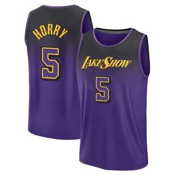 Robert Horry ＃5 Los Angeles Lakers 2024/25 Men's Purple Fast Break City Edition Jersey