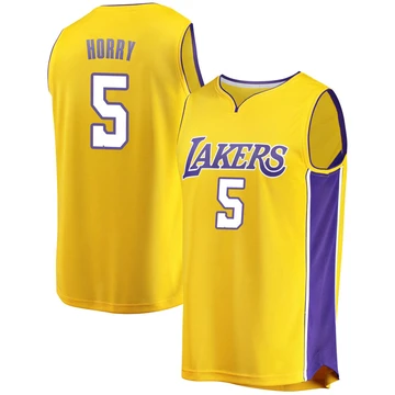 Robert Horry ＃5 Los Angeles Lakers Gold Men's Fast Break Jersey - Icon Edition