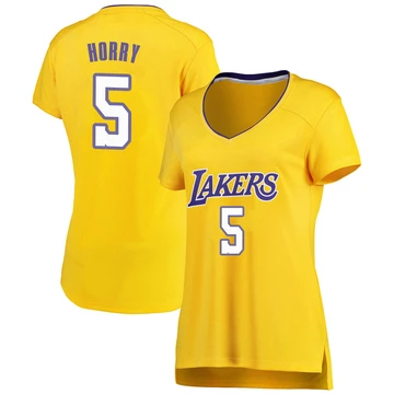 Robert Horry ＃5 Los Angeles Lakers Gold Women's Fast Break Jersey - Icon Edition