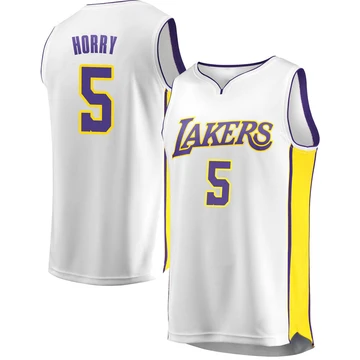 Robert Horry ＃5 Los Angeles Lakers White Men's Fast Break Jersey - Association Edition