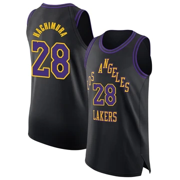 Rui Hachimura ＃28 Los Angeles Lakers Authentic 2025/26 Men's Black City Edition Jersey