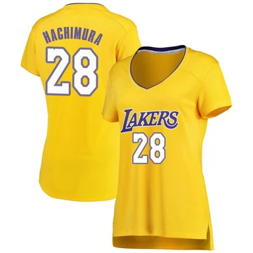 Rui Hachimura ＃28 Los Angeles Lakers Gold Women's Fast Break Jersey - Icon Edition
