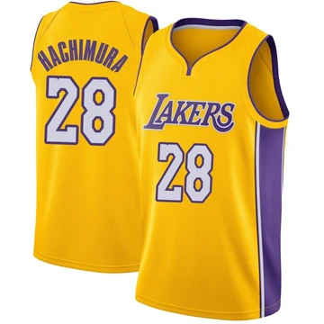 Rui Hachimura ＃28 Los Angeles Lakers Swingman Yellow Youth Jersey - Icon Edition