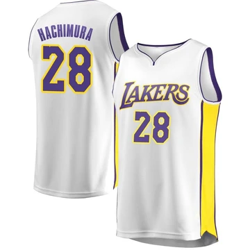 Rui Hachimura ＃28 Los Angeles Lakers White Youth Fast Break Jersey - Association Edition
