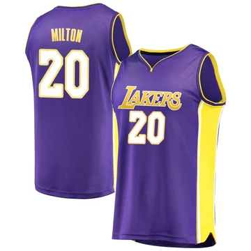 Shake Milton ＃20 Los Angeles Lakers Purple Men's Fast Break Jersey - Statement Edition