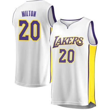Shake Milton ＃20 Los Angeles Lakers White Men's Fast Break Jersey - Association Edition