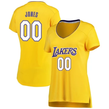 Tevian Jones ＃00 Los Angeles Lakers Gold Women's Fast Break Jersey - Icon Edition