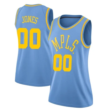 Tevian Jones ＃00 Los Angeles Lakers Swingman Blue Women's Hardwood Classics Jersey