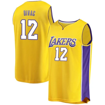 Vlade Divac ＃12 Los Angeles Lakers Gold Men's Fast Break Jersey - Icon Edition