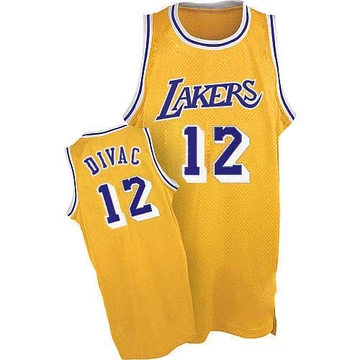Vlade Divac ＃12 Los Angeles Lakers Swingman Gold Men's Throwback Jersey