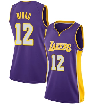 Vlade Divac ＃12 Los Angeles Lakers Swingman Purple Women's Jersey - Statement Edition