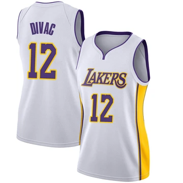 Vlade Divac ＃12 Los Angeles Lakers Swingman White Women's Jersey - Association Edition