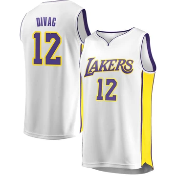 Vlade Divac ＃12 Los Angeles Lakers White Men's Fast Break Jersey - Association Edition