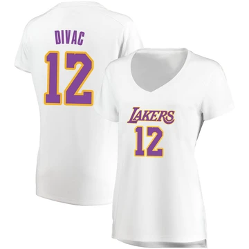 Vlade Divac ＃12 Los Angeles Lakers White Women's Fast Break Jersey - Association Edition